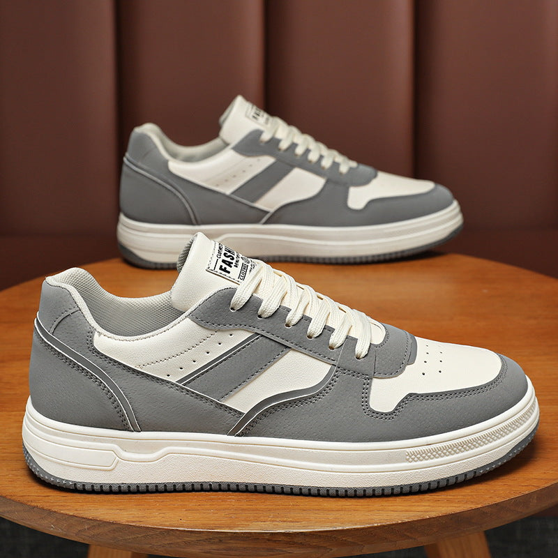 Men's Spring Breathable White Fashionable Platform Sneakers