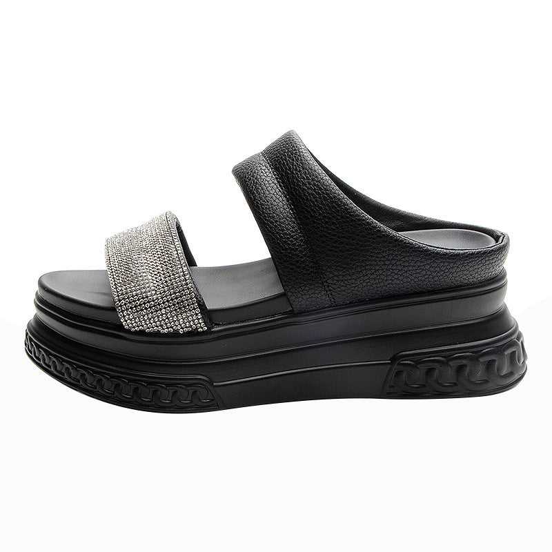 Women's One-line Rhinestone Simple Fashion Korean Style Sandals