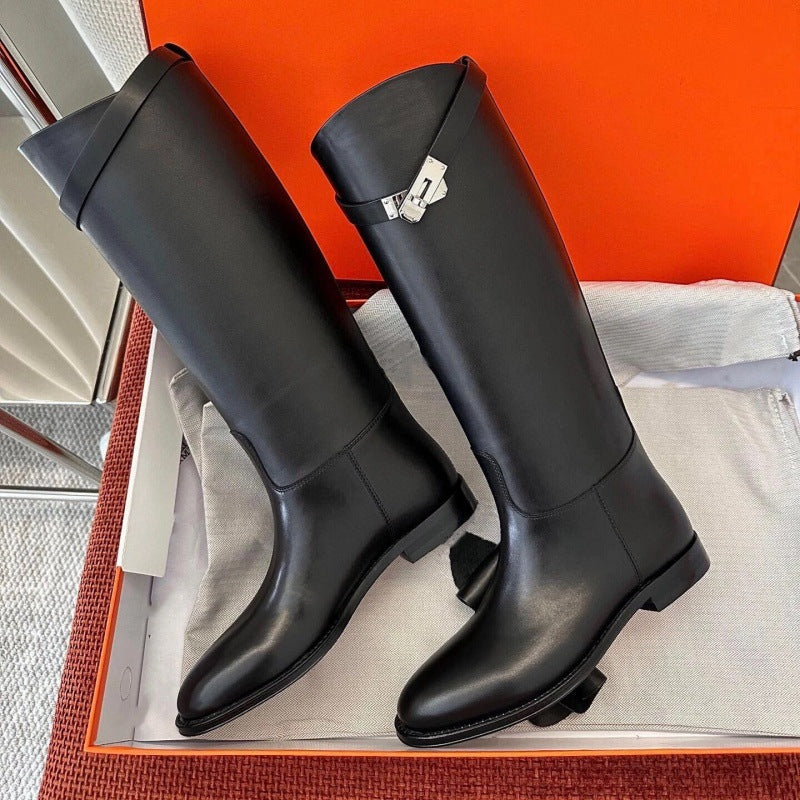 Women's Family Genuine Chelsea Knight Lock Below Women's Leather Boots