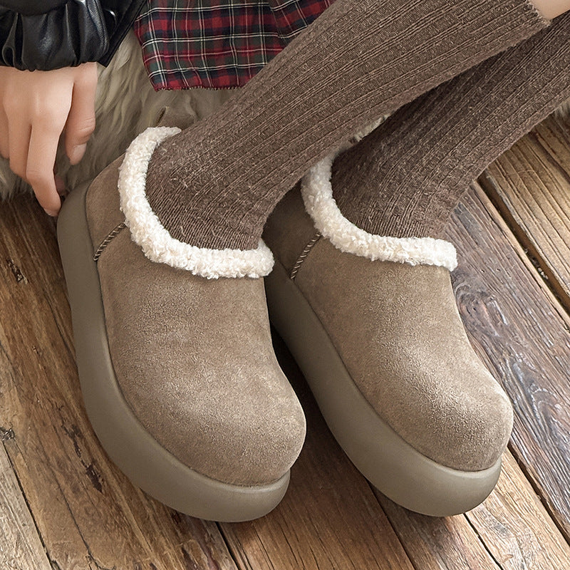 Thick Bottom Small Potatoes All-inclusive Couple Winter Fur Warm Snow Boots