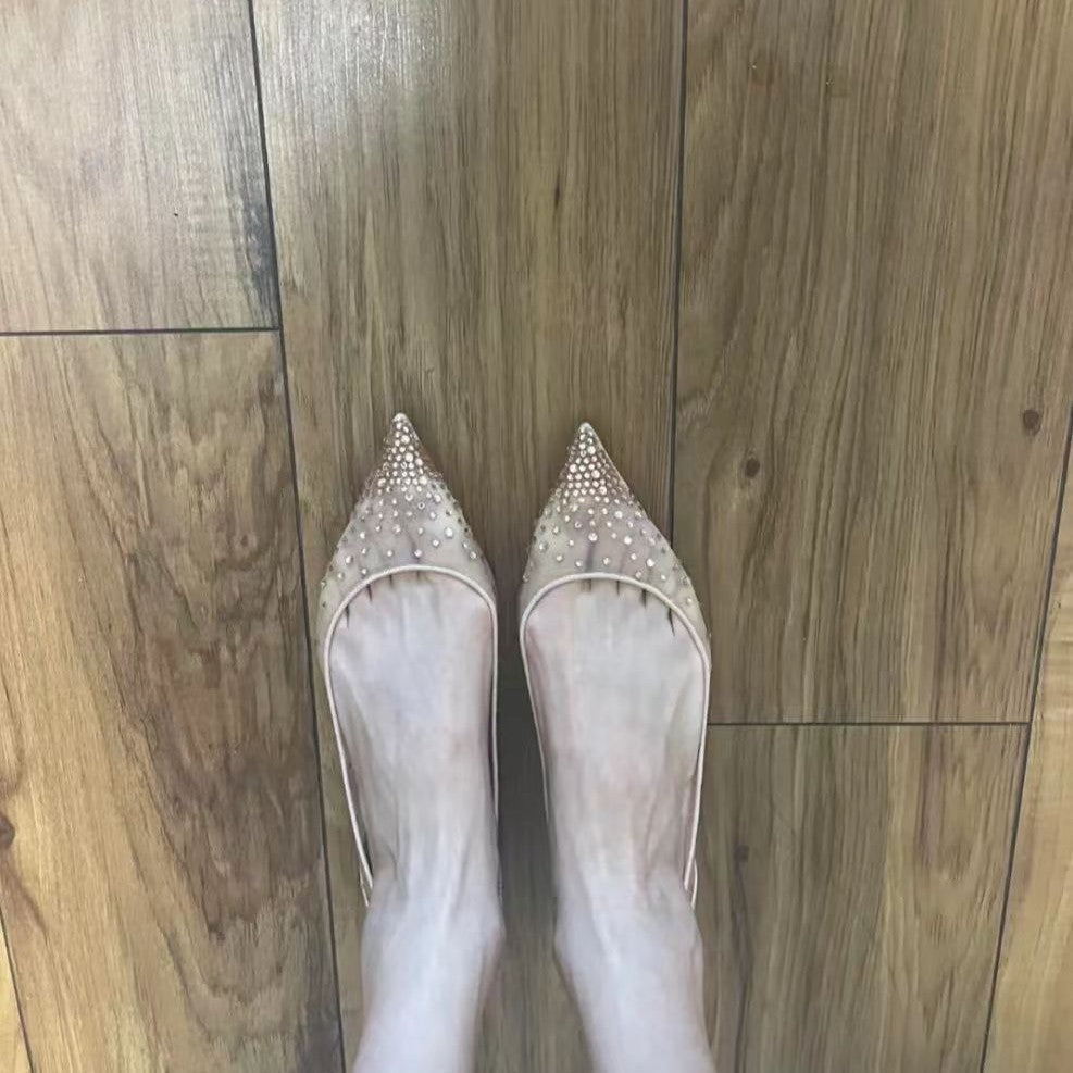 Women's Style Mesh Increased Rhinestone Wedding Breathable Women's Fashion Shoes