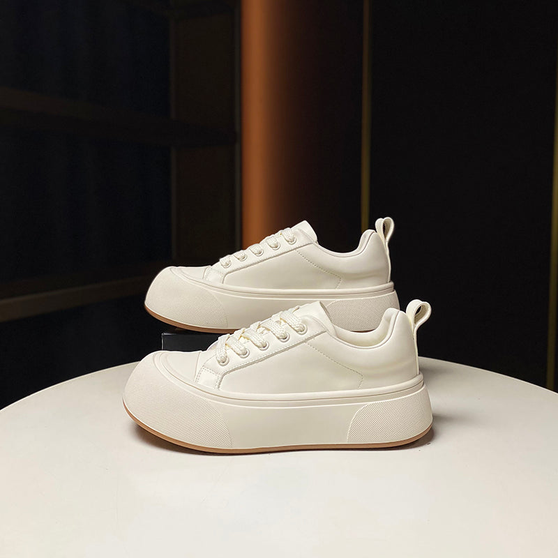 Women's Muffin Platform White Fashion Sports Leisure Sneakers