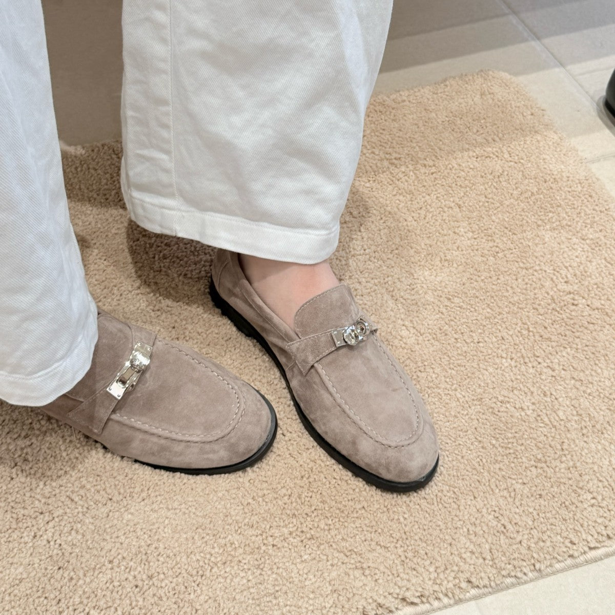 British Old Money Style Retro Slip-on Fashion Platform Low Lock Women's Casual Shoes