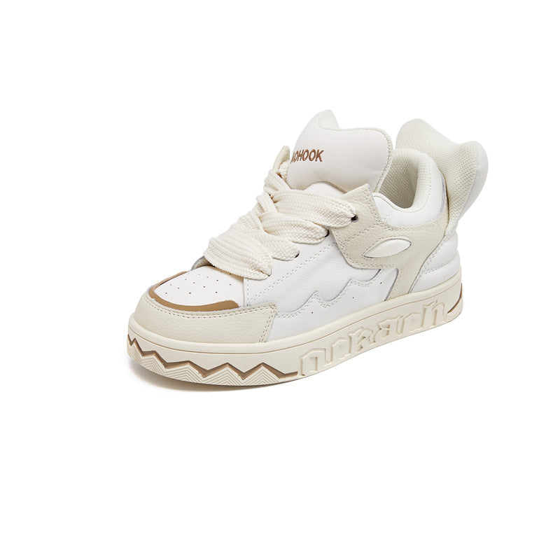 Women's Little Devil Tail Puff White Comfortable Board Sneakers