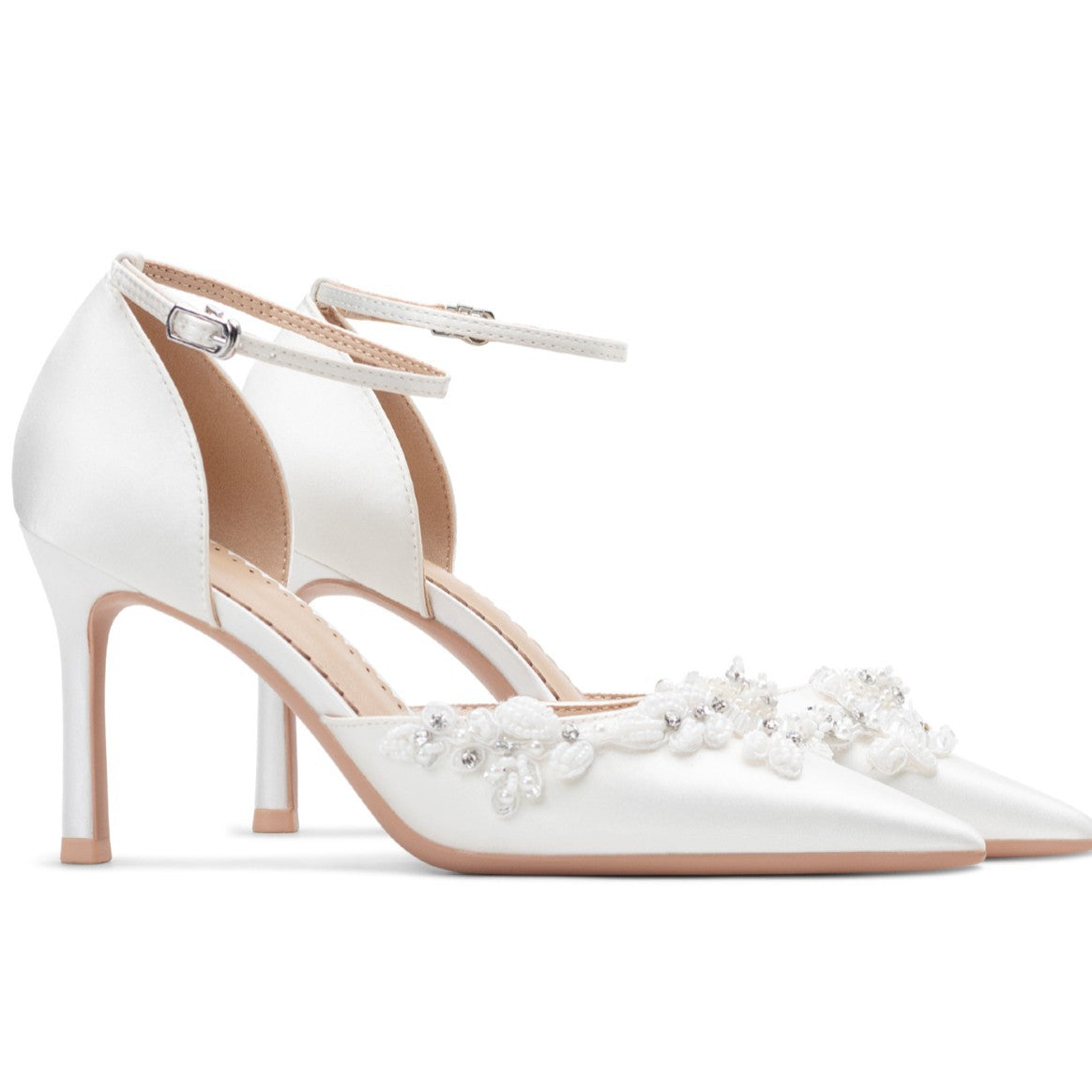 Women's Handmade Pearl Hollow Pointed Stiletto Temperament Sandals