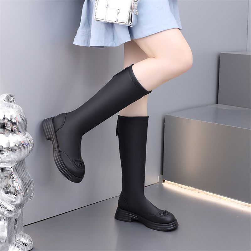 Single-layer Small Thin Flat Below The Women's Leather Boots