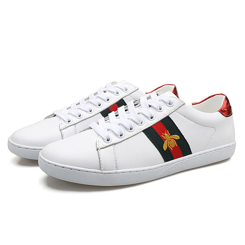 Spring White Low-cut Genuine Flat Trend Sneakers