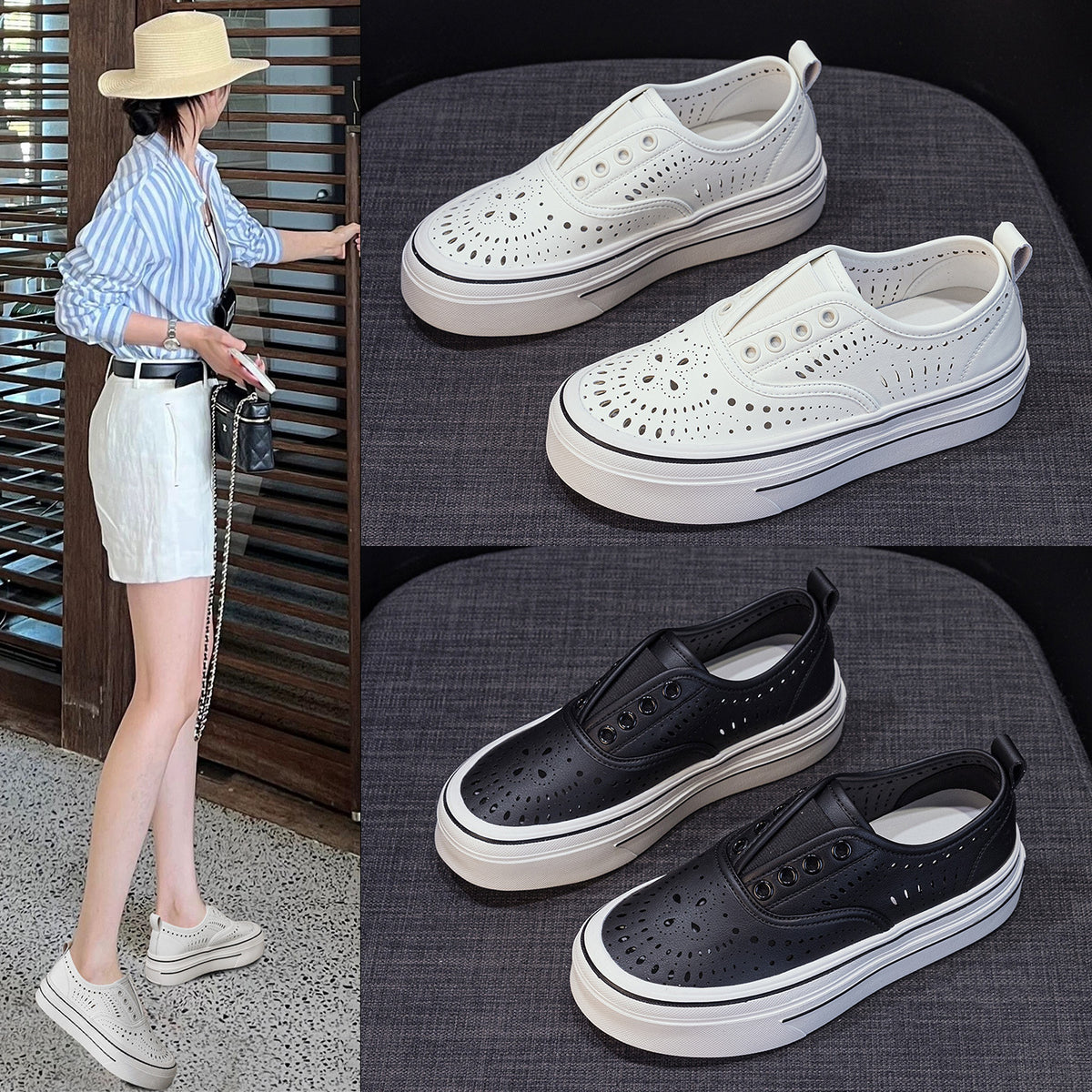 Women's Raise The Bottom Summer Hollow Breathable Sneakers