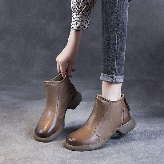 Women's Booties Retro Ethnic Style Genuine Chelsea Boots