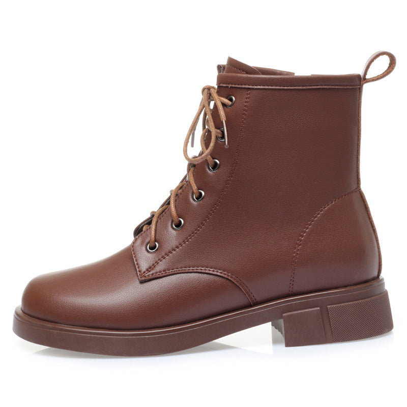 Women's Martin Height Increasing Insole Small Brown Boots