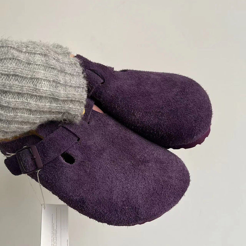 Thick Bottom Toe Cap Half Slip-on Slippers