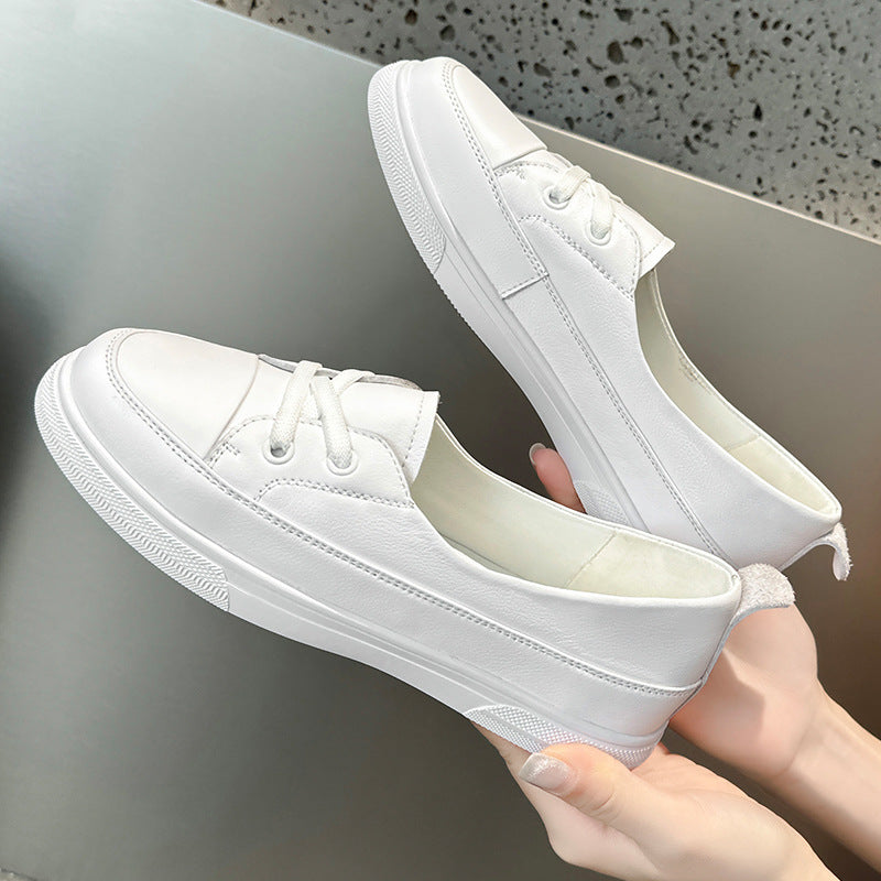 Women's Low-cut White Genuine Summer Versatile Leisure Casual Shoes