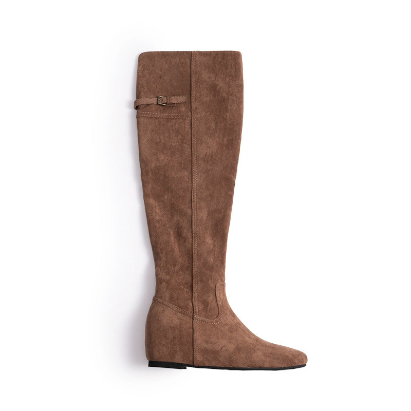 Women's Height Increasing Insole Pointed Round Head Boots