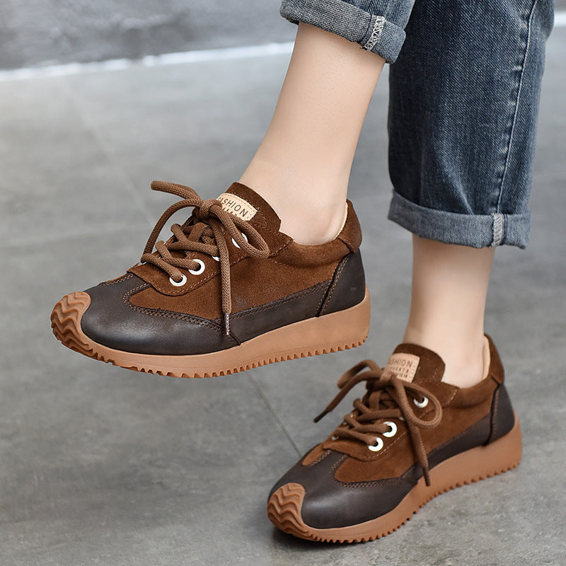 Women's Spring Genuine Soft Bottom Round Toe Women's Casual Shoes