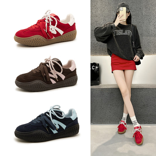 Women's Retro German Training For Sports Skate Versatile Contrast Color Lightweight Men's Shoes