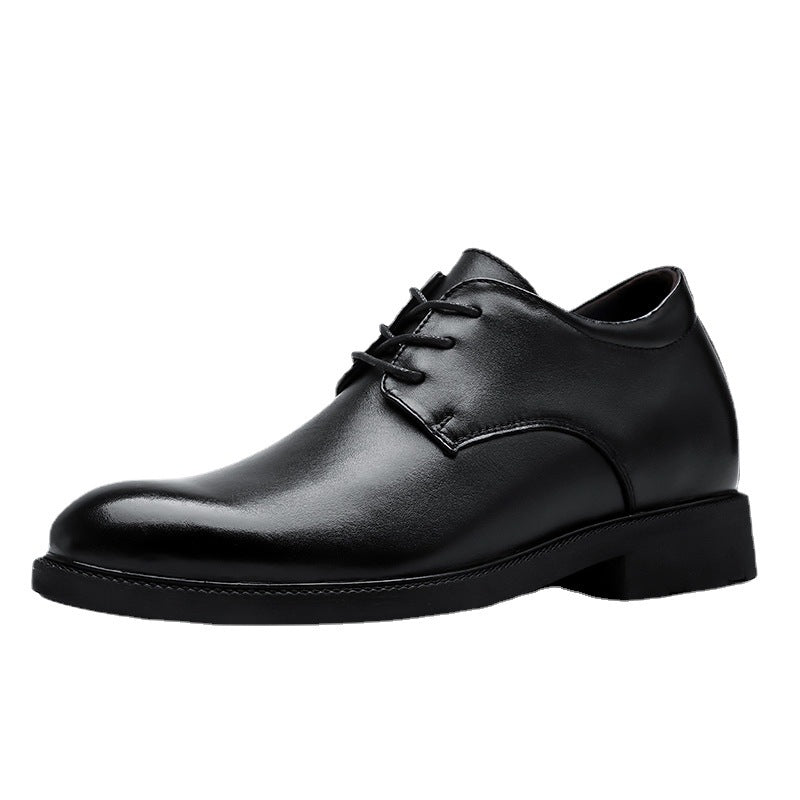 Men's Increasing Business Formal Wear British Plus Size Cowhide Workplace Leather Shoes