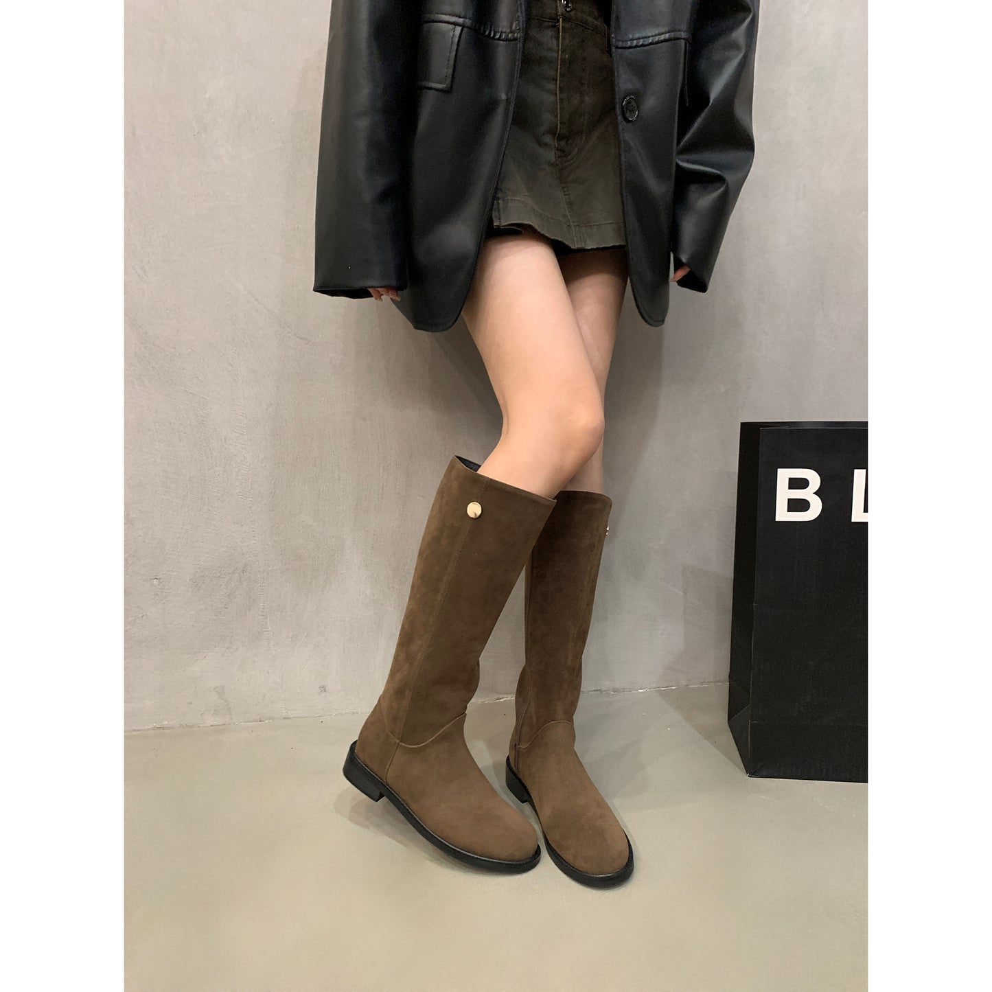 Women's Cowboy Martin Fashion Skinny Autumn Vintage Women's Leather Boots