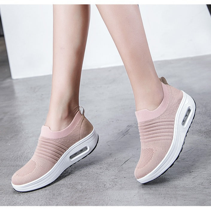 Women's For Stretch Socks Mouth Flying Woven Air Cushion Women's Shoes