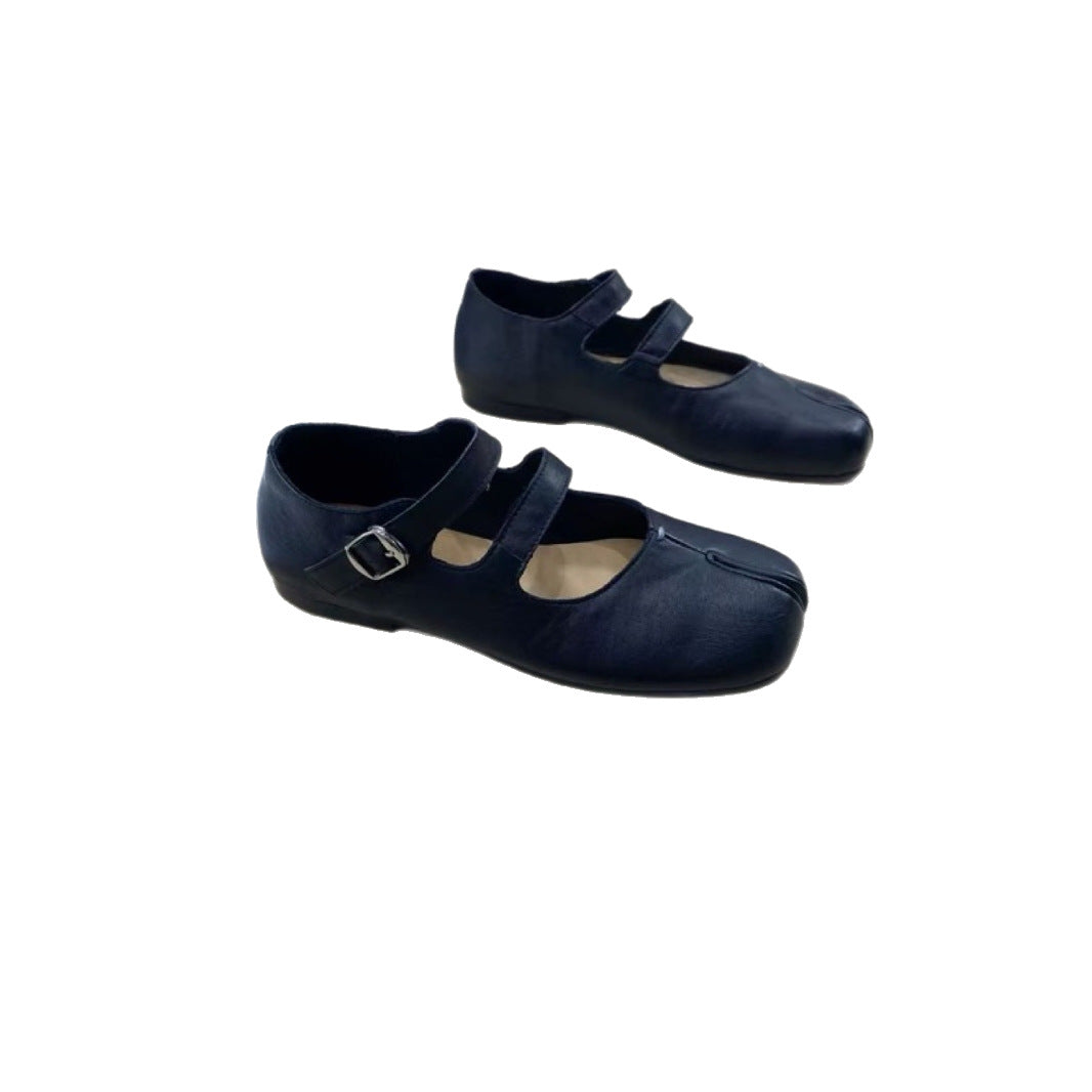 Women's Mary Jane Horseshoe Comfortable Soft Bottom Buckle Flat Low Mouth Heels
