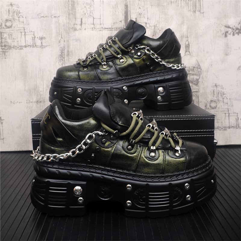 Men's Thick Bottom Fried Street Fashion Metal Hight Men's Shoes