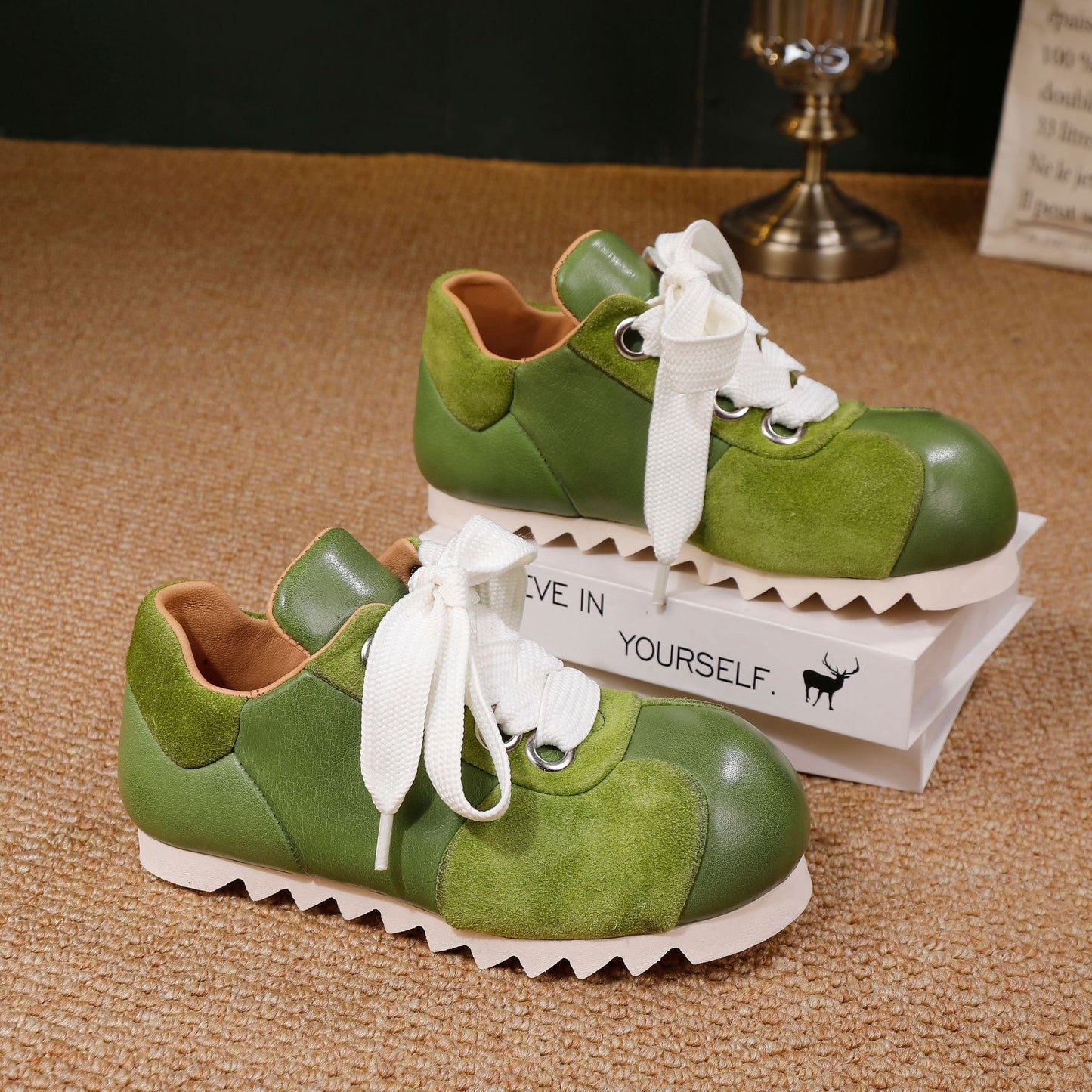 Women's Fashion Affordable Luxury Design Full Grain Cow Flat Round Women's Casual Shoes