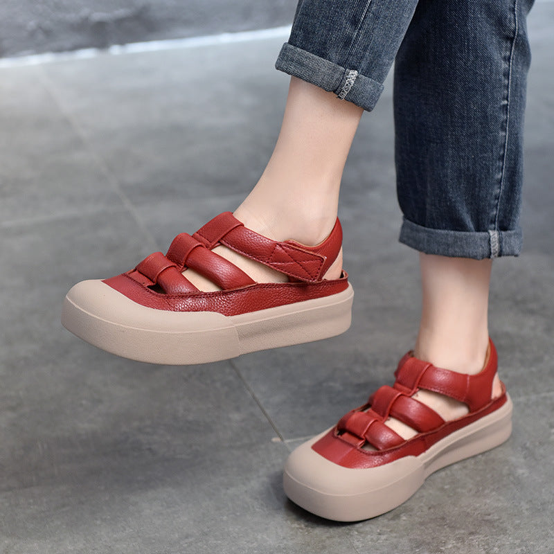 Price First Layer Cowhide Roman Summer Sandals