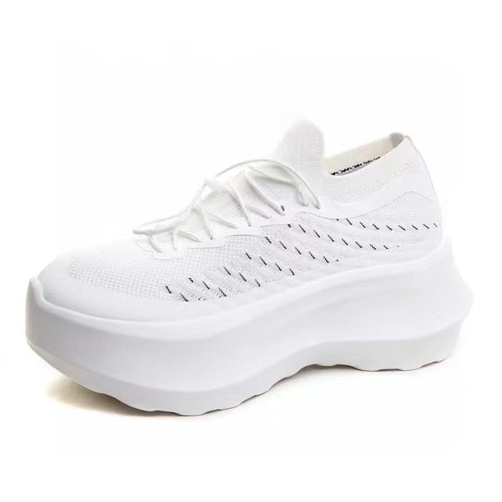 Increased Muffin Platform Flying Woven Autumn Casual Shoes