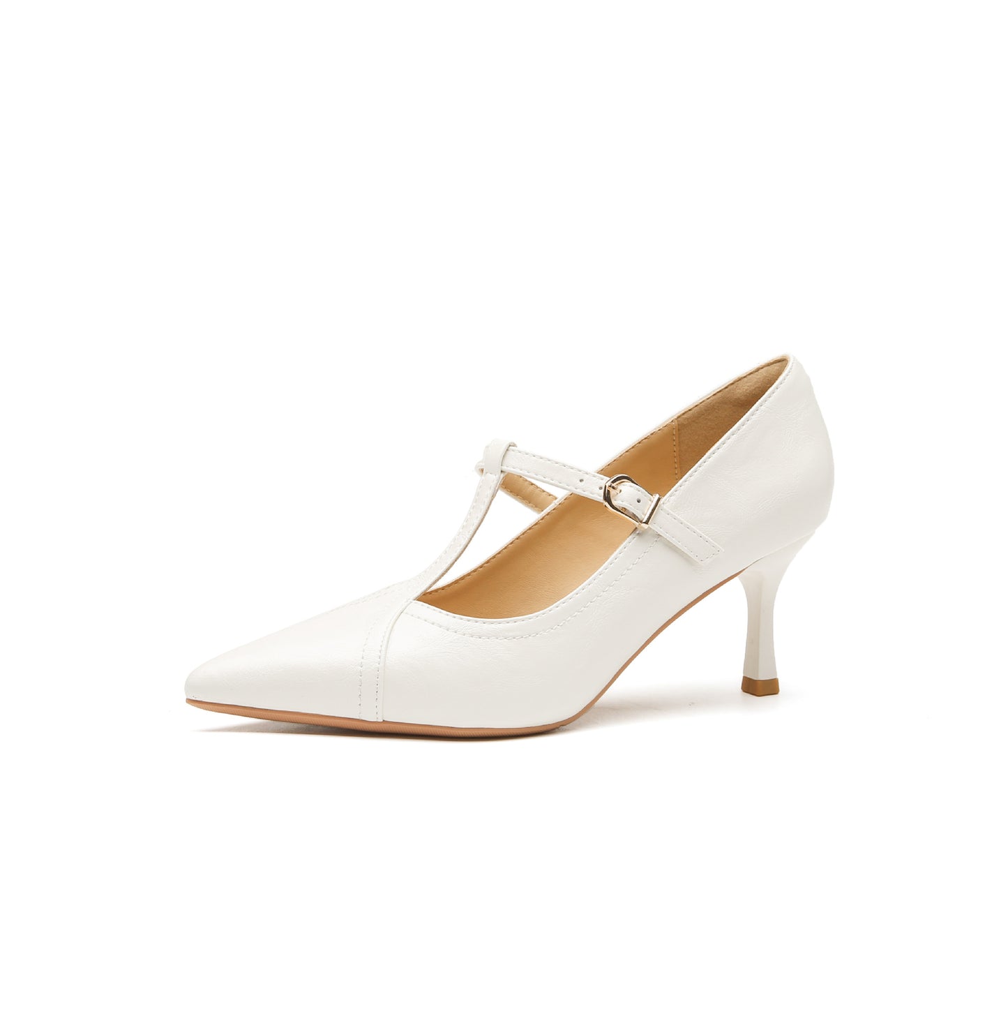 Women's Retro Minority Pointed High Stiletto Word Belt Shallow Women's Fashion Shoes