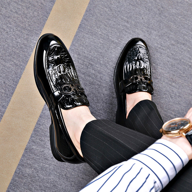 Men's Bottom Spring Korean Style Trendy Versatile Cowhide Leather Shoes