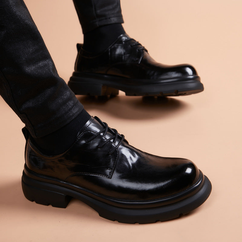 Men's British Style Trendy Formal Wear Wedding Elevator Wild Leather Shoes