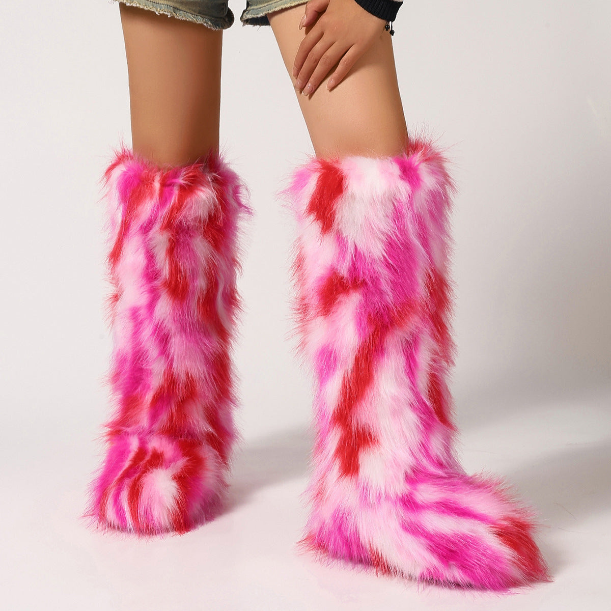 Women's Warm Winter Fur Round Toe Imitation Snow Boots