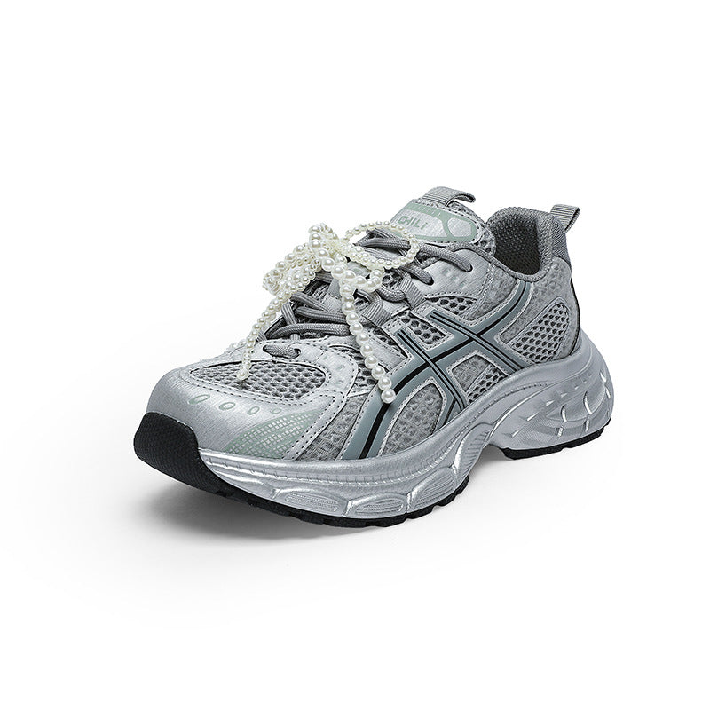 Women's Super Popular Pearl Chain Dad Fashion Sneakers