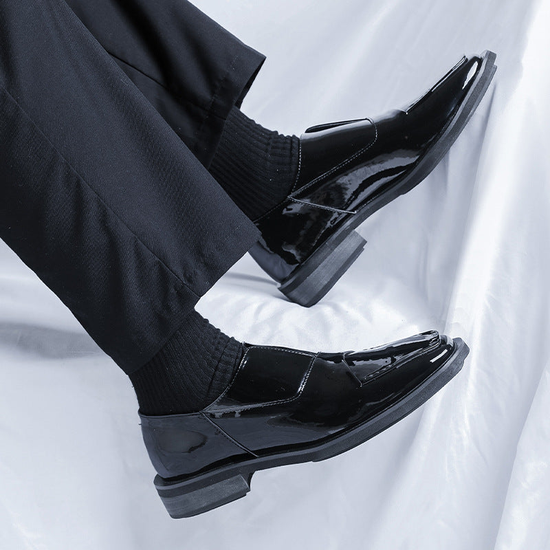 Men's Business Slip-on Thick Sole Increased Derby Leather Shoes