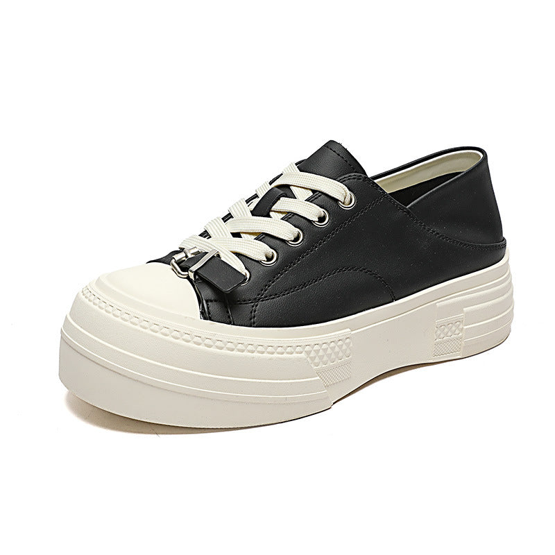 Women's Buckle Brushed Old Pumps Thick Bottom Hight Women's Casual Shoes