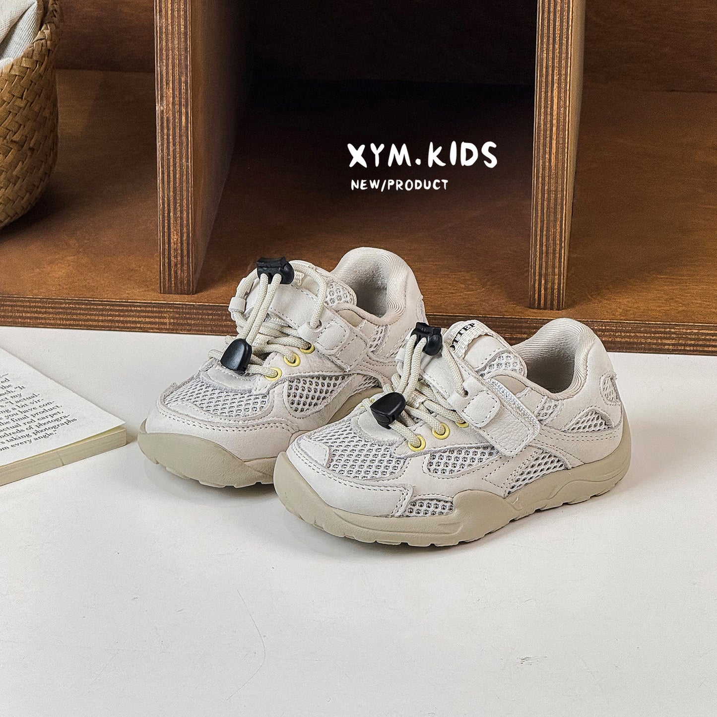 Summer Single Mesh Korean Style Fashion Drawstring Children's Sports Shoes