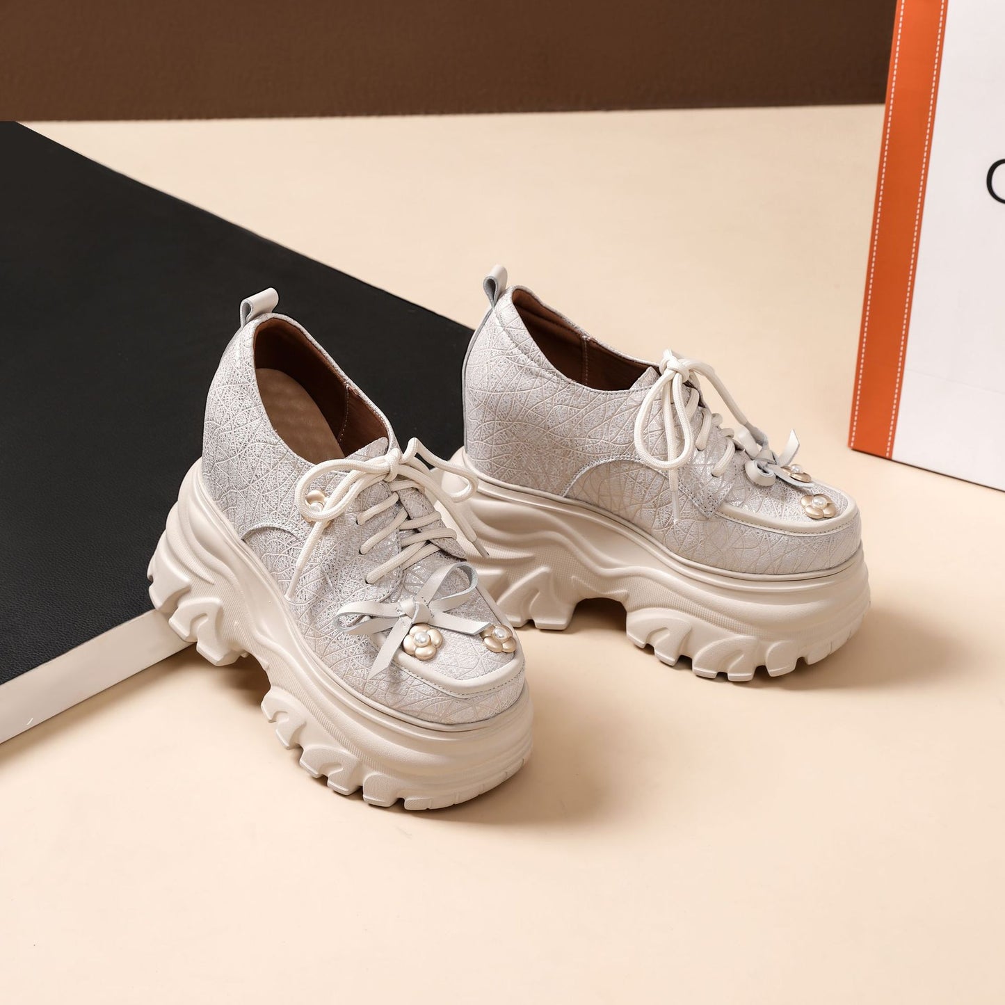 Women's Bow Small British Fashion Deep Mouth Women's Casual Shoes