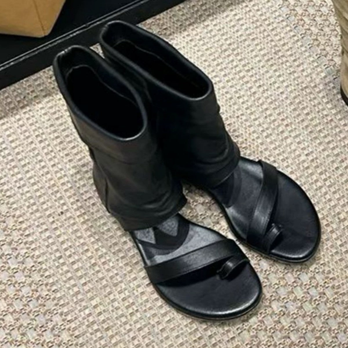 Women's Sheepskin Version Retro Pile Style Western Women's Leather Boots
