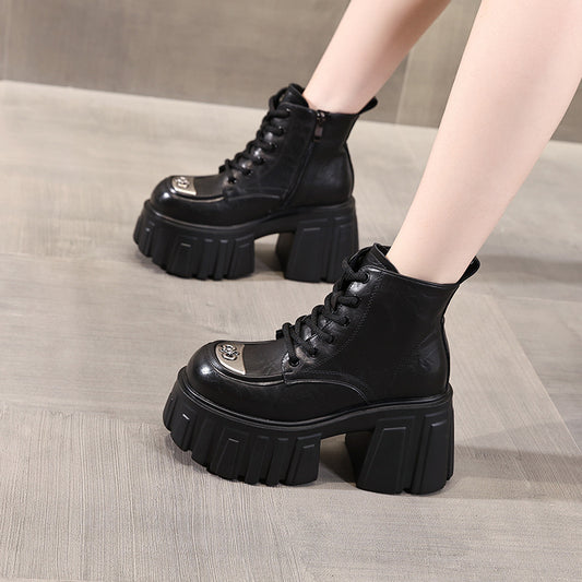 Women's Thick-soled Height Increasing Insole Martin Autumn Platform Boots