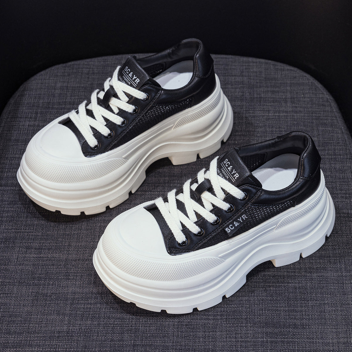 Women's Small Platform White Summer Fashion British Style Women's Casual Shoes