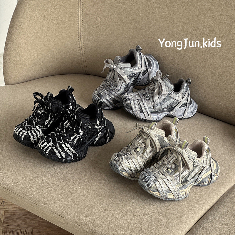Children's Woven Strap Daddy Veet Distressed Boys Children's Sports Shoes
