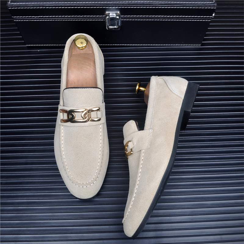 Men's Matte Slip-on Fashionable Lazy Breathable Cowhide Leather Shoes