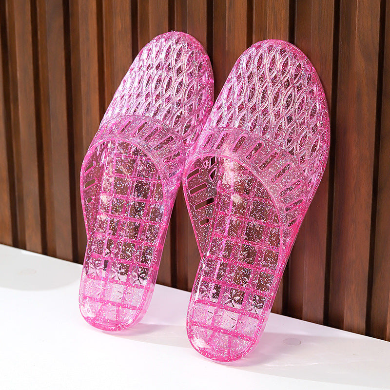 Women's Closed Toe Half Transparent Jelly Plastic Sandals