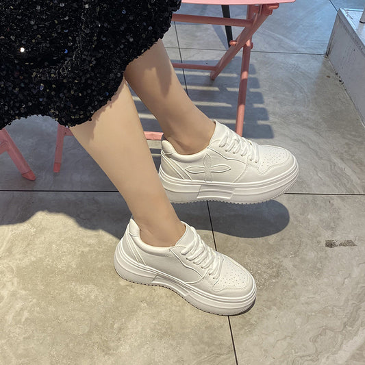 Women's Hidden White Sports Breathable Increased Small Heels