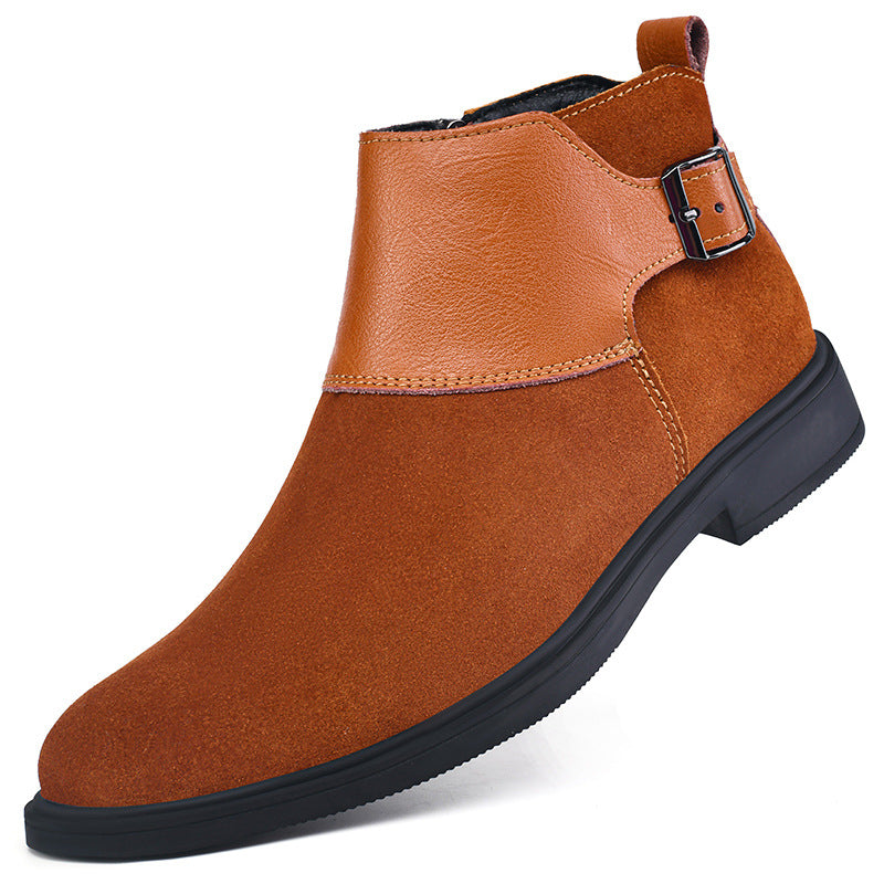 Men's Plus Size British Style Short Zipper Boots