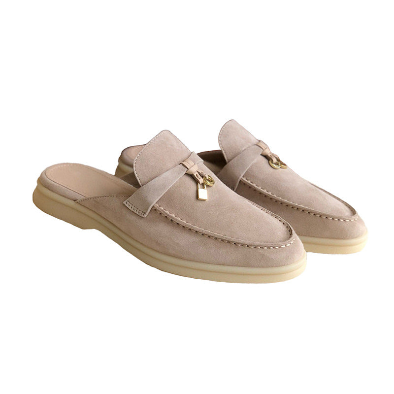 Women's Outer Wear Fashion Genuine Flat Mules Slippers