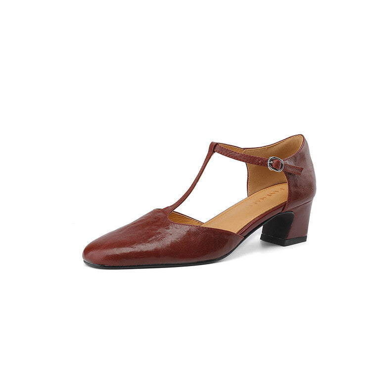 Women's Mid Toe Box Chunky Round Hollow Men's Shoes