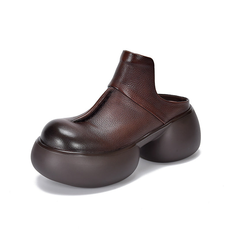 Women's Fashionable Chunky Outdoor Retro Platform Thick-soles Slippers