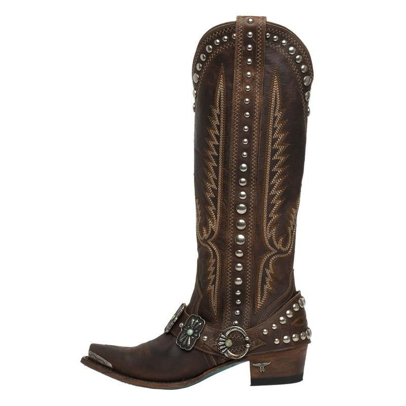 Women's Miller Retro Western Competitive Denim Women's Leather Boots