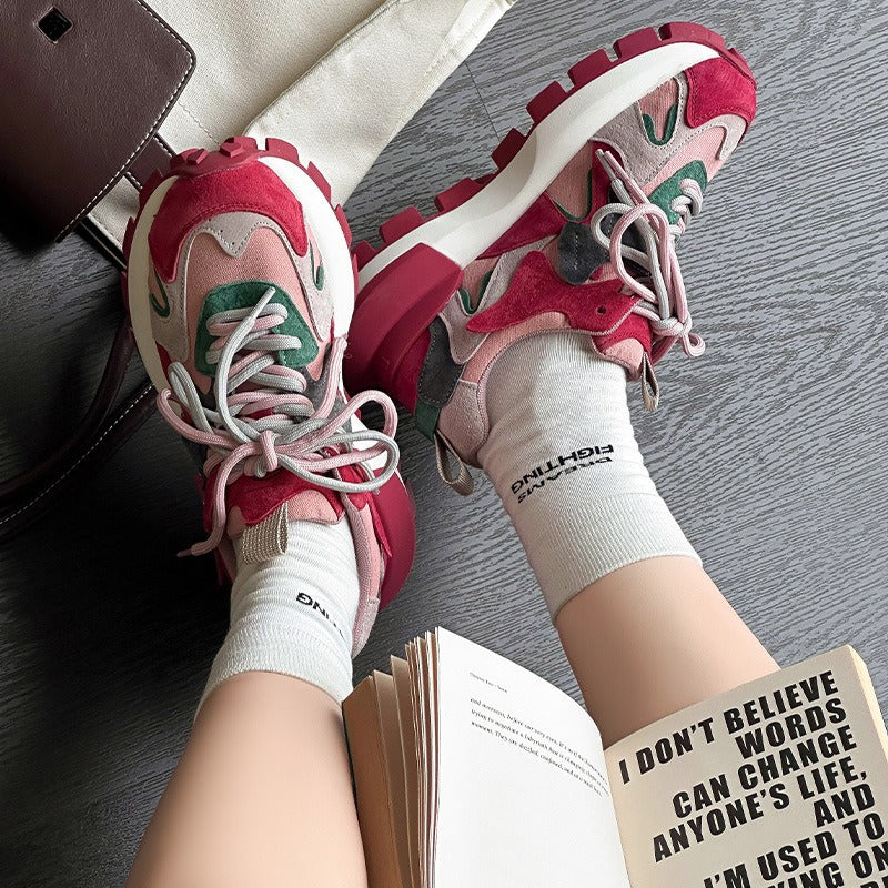 Women's Bottom Heightened Daddy Autumn Authentic Comfortable Color Matching Fashion Women's Sports Shoes