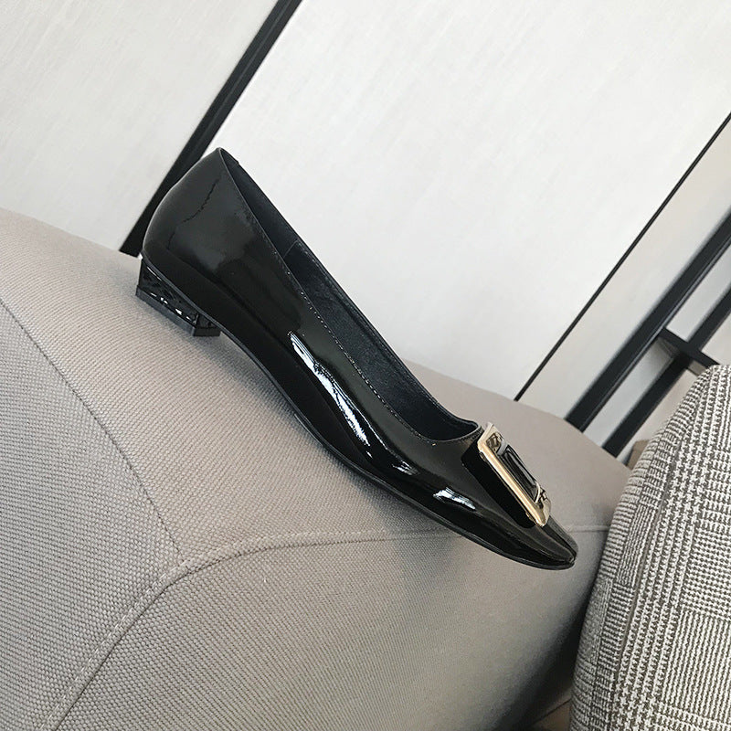 Women's Toe High Patent Elephant Gray Horn Heels